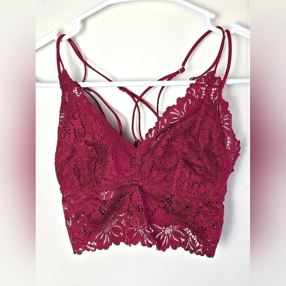 Women's Victoria's Secret‎ PINK Lined Lace Strappy Back Bralette, Medium